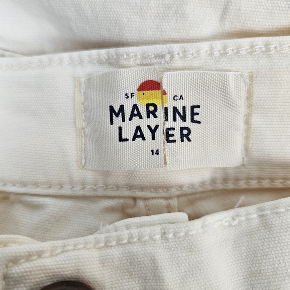 Marine Layer Maya Slim Straight Utility Pants Cotton Ivory Size 14 NWOT - Picture 7 of 9